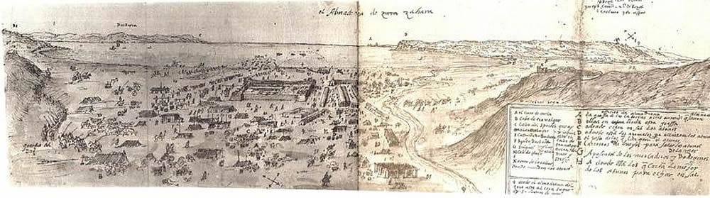 Representación de Zahara de los Atunes en el siglo XVI.